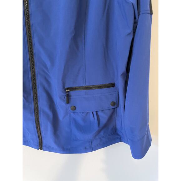 Chico's Synergy Lightweight Workout Jacket Blue Black Size 12-14 (Chico Size 2) - Picture 4 of 8
